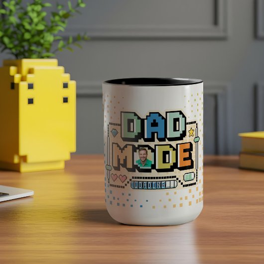 Mug Amusant Retro Pixel Niveau Haut Papa Joueur