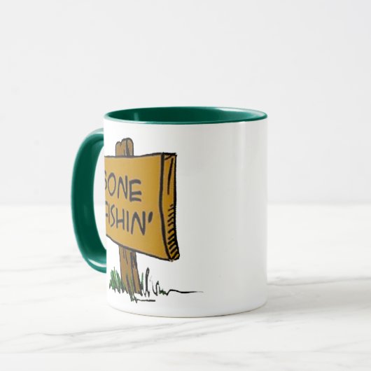 Mug Amusant rustique amusé passé Fishin Expressions Lo (Devant gauche)