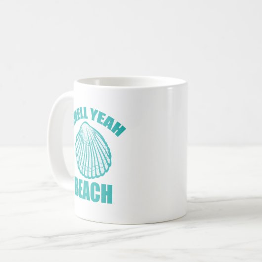Mug Amusant Shell Ouais Plage Pun (Devant gauche)