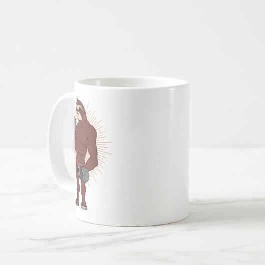 Mug Amusant Sloth Exercice Poids Lifting Gym Ra (Devant gauche)