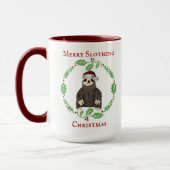 Mug Amusant Sloth Pun Joyeux Noël mignon Santa Hat (Gauche)