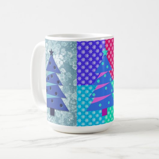 Mug Amusant style Vintage Arbre de Noël Musique d'art (Devant gauche)