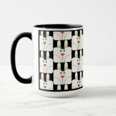 Mug Amusant Team Bunny Face en Musique Noire et Blanc (Gauche)