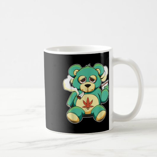 Mug Amusant Teddy Pot Pot feuille de l'ours fumé (Droite)