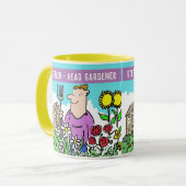 Mug Amusant Tête Gardener Mug. Ajoutez votre nom Choic (Devant gauche)