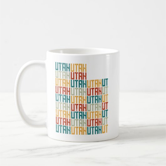 Mug Amusant Utah-Forme Design : Etat de l'Utah (Gauche)