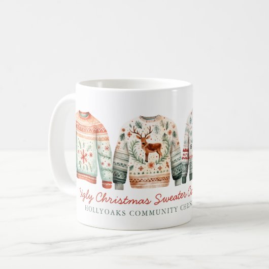 Mug Amusant vainqueur du concours de pull de Noël (Devant gauche)