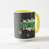 Mug Amusant Zombie Pop Art (Devant droit)