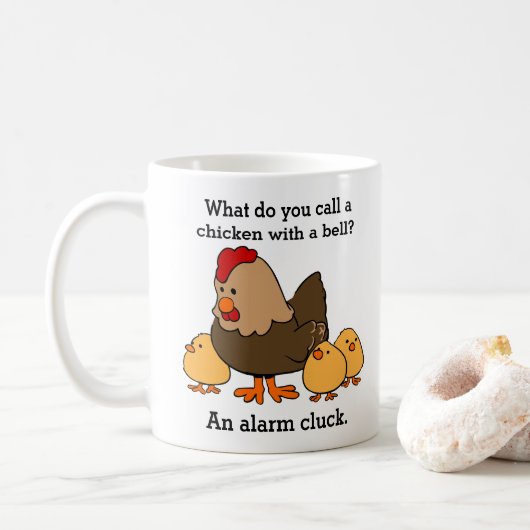 Mug Amusante blague de cluck Alarme de poulet (Avec donut)