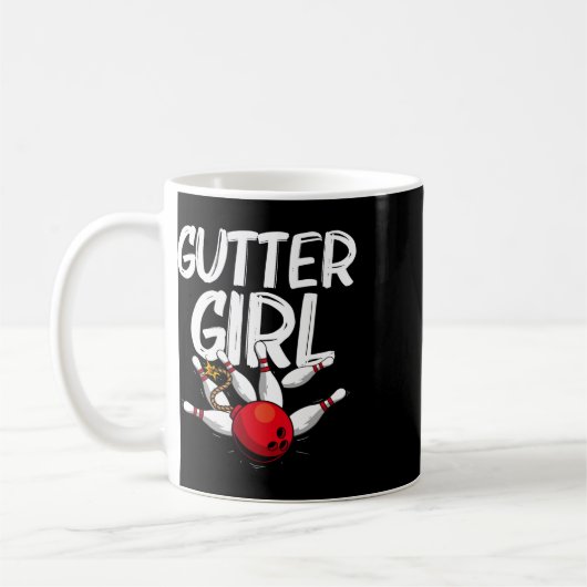 Mug Amusante Conception De Bowling Pour Filles Bowler (Gauche)