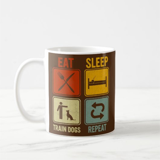Mug Amusante Conception Rétro Pour Hommes Femmes Mange (Gauche)