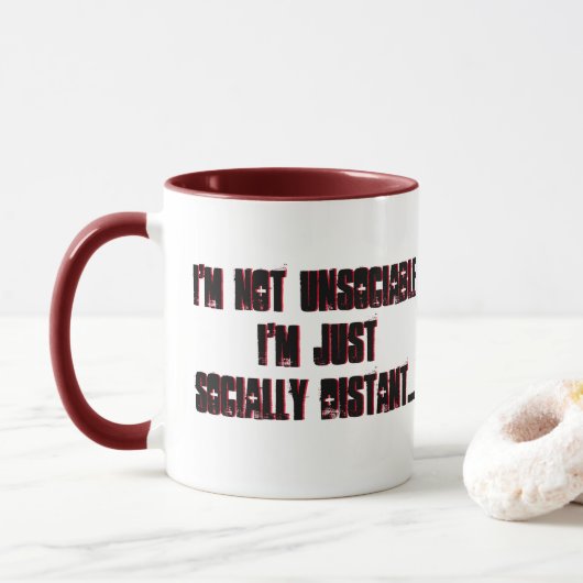 Mug Amusante Introvertie Insociable Plaisanterie Anti- (Avec donut)