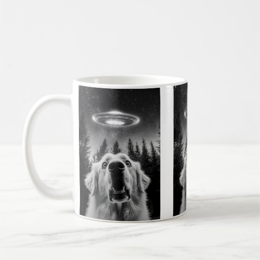 Mug Amusante Pyrénées Ufo Selfie (Gauche)