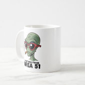 Mug Amusante Zone 51 Design Alien (Devant gauche)