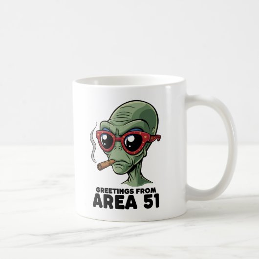 Mug Amusante Zone 51 Design Alien (Droite)
