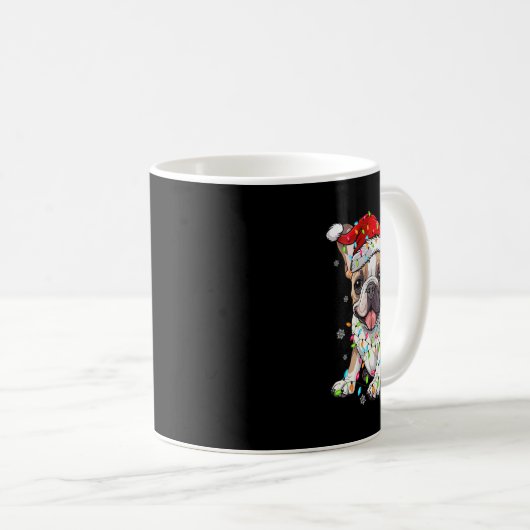 Mug Amusants Français Chien Chien Chien Arbre Lumières (Devant droit)