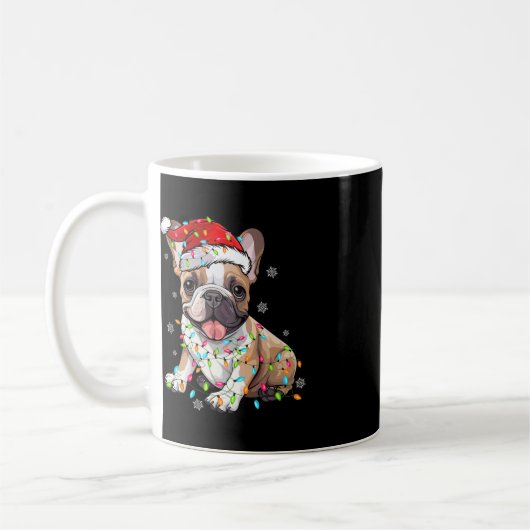 Mug Amusants Français Chien Chien Chien Arbre Lumières (Gauche)