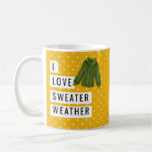 Mug Amusants I Love Sweater Météo Blanc Pois Or (Gauche)
