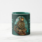Mug Amusants Imaginaire Steampunk Train Aqua Faux Mosa (Centre)