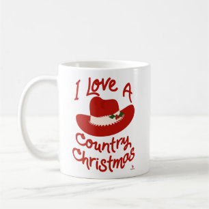 Mug Amusants J'aime un pays Noël Cowboy vacances