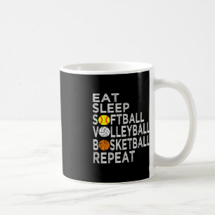 Mug Amusants Mangez Sleep Softball Volleyball Basketba