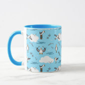 Mug Amusement cool Flock de mouettes Ciel bleu et nuag (Gauche)