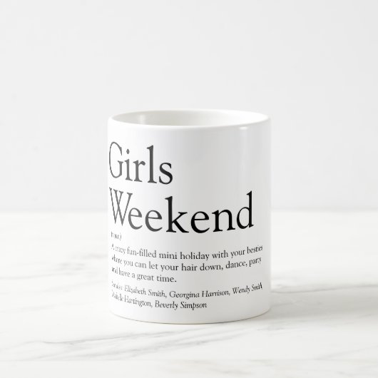 Mug Amusement de week-end pour filles Définition perso (Centre)