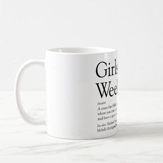 Mug Amusement de week-end pour filles Définition perso (Gauche)