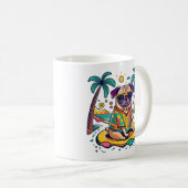 Mug Amusement d'été avec un mignon chien Carlin dans l (Devant droit)