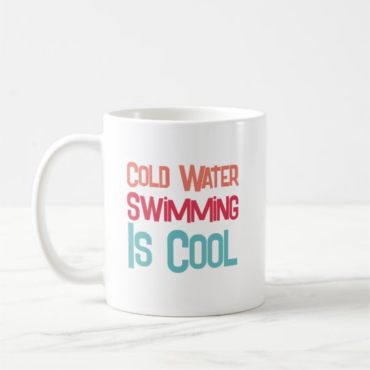 Mug Amusement Eau Froide Natation Typographie moderne (Gauche)