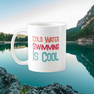 Mug Amusement Eau Froide Natation Typographie moderne
