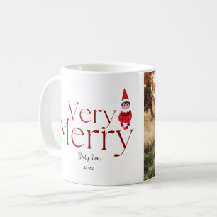 Mug amusement très joyeux noël elf photo de vacances e