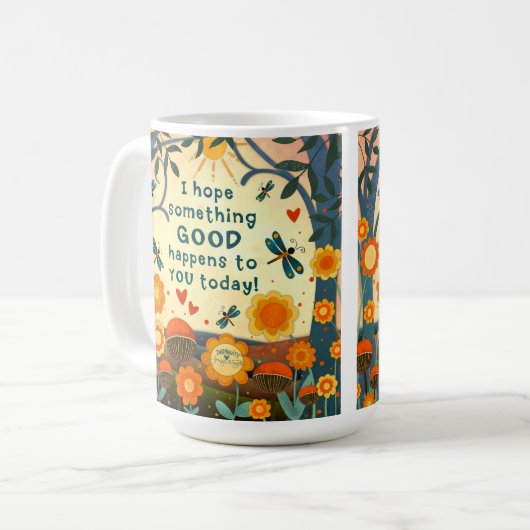Mug Amusez Quelque Chose Bon Devis Floral Inspirivity (Devant gauche)