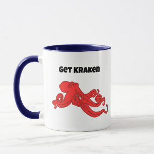 Mug Amusez-vous avec Kraken Rétro Drôle Pieuvre Rouge