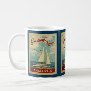 Mug Anacortes Vintage voyage de voilier Washington