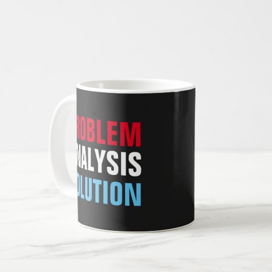 Mug Analyse du problème Solution Inspiration motivatio (Devant gauche)
