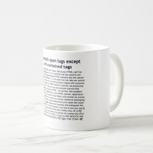 Mug Analysez le HTML avec Regex - élégant le poney (Devant droit)