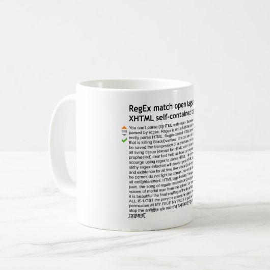 Mug Analysez le HTML avec Regex - élégant le poney (Devant gauche)