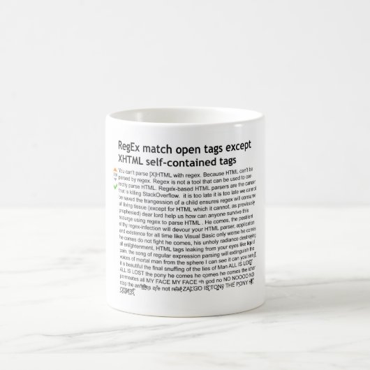 Mug Analysez le HTML avec Regex - élégant le poney (Centre)