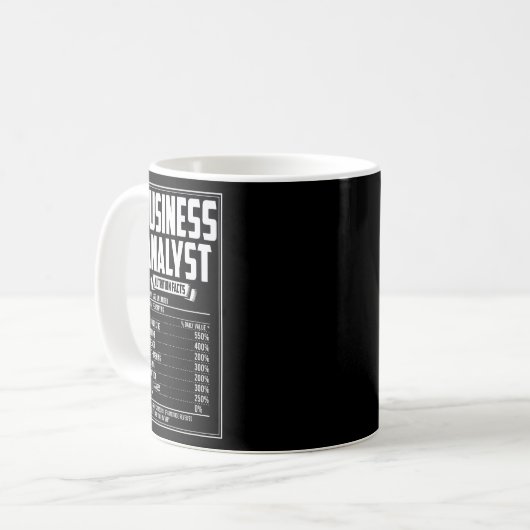 Mug Analyste d'affaires - Valeur nutritive (Devant gauche)