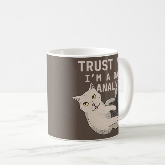 Mug Analyste de données Funny Cat Analyse de données (Devant droit)