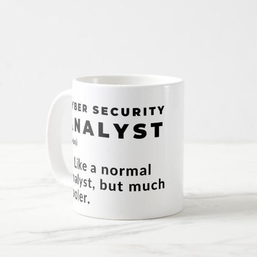 Mug Analyste de sécurité informatique Cool amusant (Devant gauche)