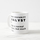 Mug Analyste en cybersécurité drôle cool (Devant gauche)