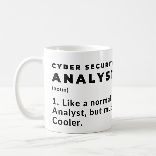 Mug Analyste en cybersécurité drôle cool (Gauche)