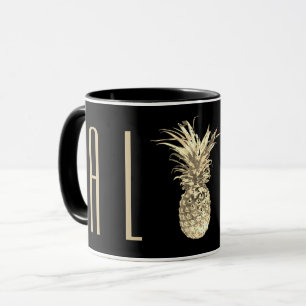 Mug Ananas Aloha Tropical Gold Topographie