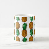 Mug Ananas avec feuilles. Motif transparent avec tropi (Centre)