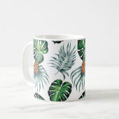 Mug Ananas d'aquarelle avec le motif vert de feuille (Devant gauche)