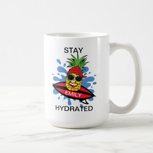 Mug Ananas de surf drôle (Droite)