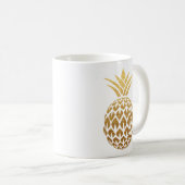 Mug Ananas en or élégant sur blanc (Devant droit)