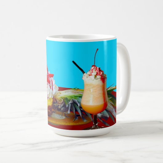 Mug Ananas et crème glacée avec un smoothie de fruits (Devant droit)